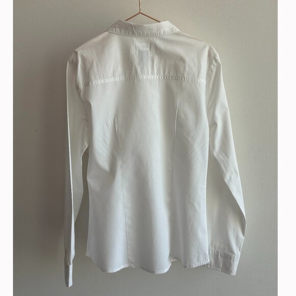 Old Navy Girls' Long Sleeve Bright White Uniform Blouse - Picture 3 of 6